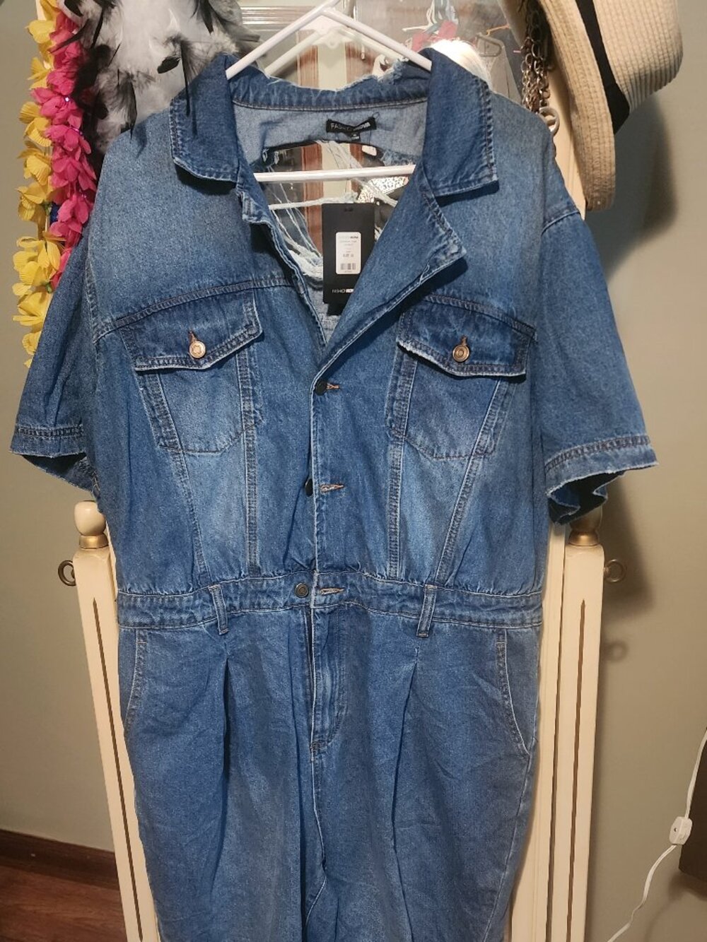 NWT Distressed Fashion Nova jumpsuit